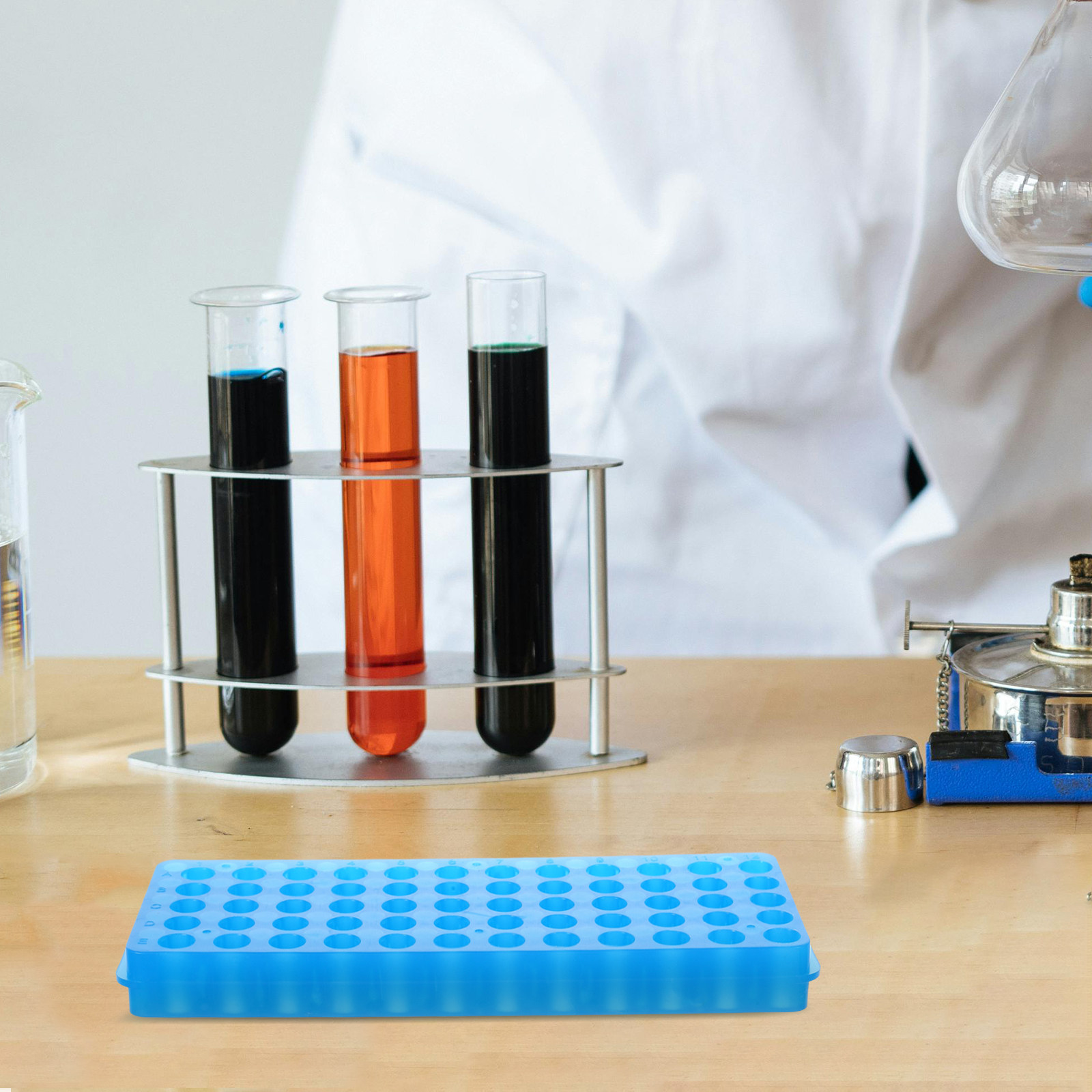 Centrifuge Tube Rack - 試験管立て2個入り、プラスチック製、ショットグラス用、再利用可能、遠心分離管スタンド、試験管整理用。