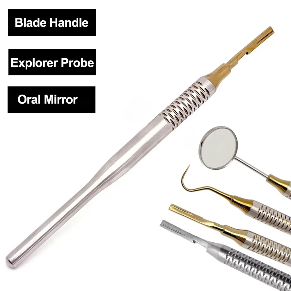 Dental Mirror Probe - 1Pc ステンレス鋼歯科口ミラーエクスプローラープローブ口腔ケアツール歯のクリーニング器具歯科機器