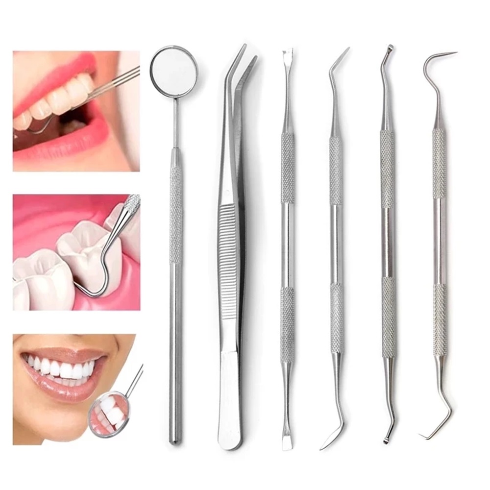 Dental Mirror Probe - ステンレス鋼歯科クリーニングツールセット 口腔鏡 ピンセット エルボプローブ 歯科器具 歯のホワイトニング