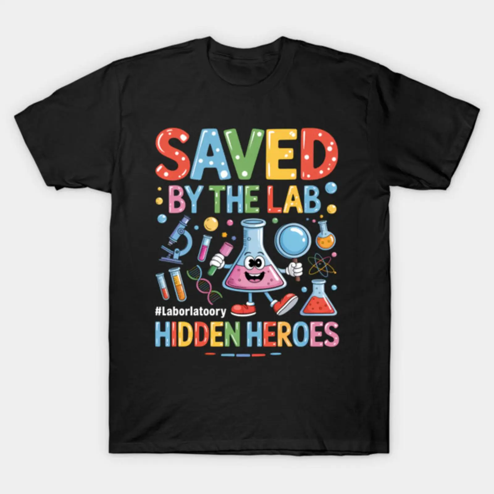 Medical Lab Week 2025 - ラボウィーク2025 セーブド・バイ・ザ・メディカル・ラボラトリー・テック Tシャツ ヴィンテージウォッシュ加工 通気性トップス 日常着