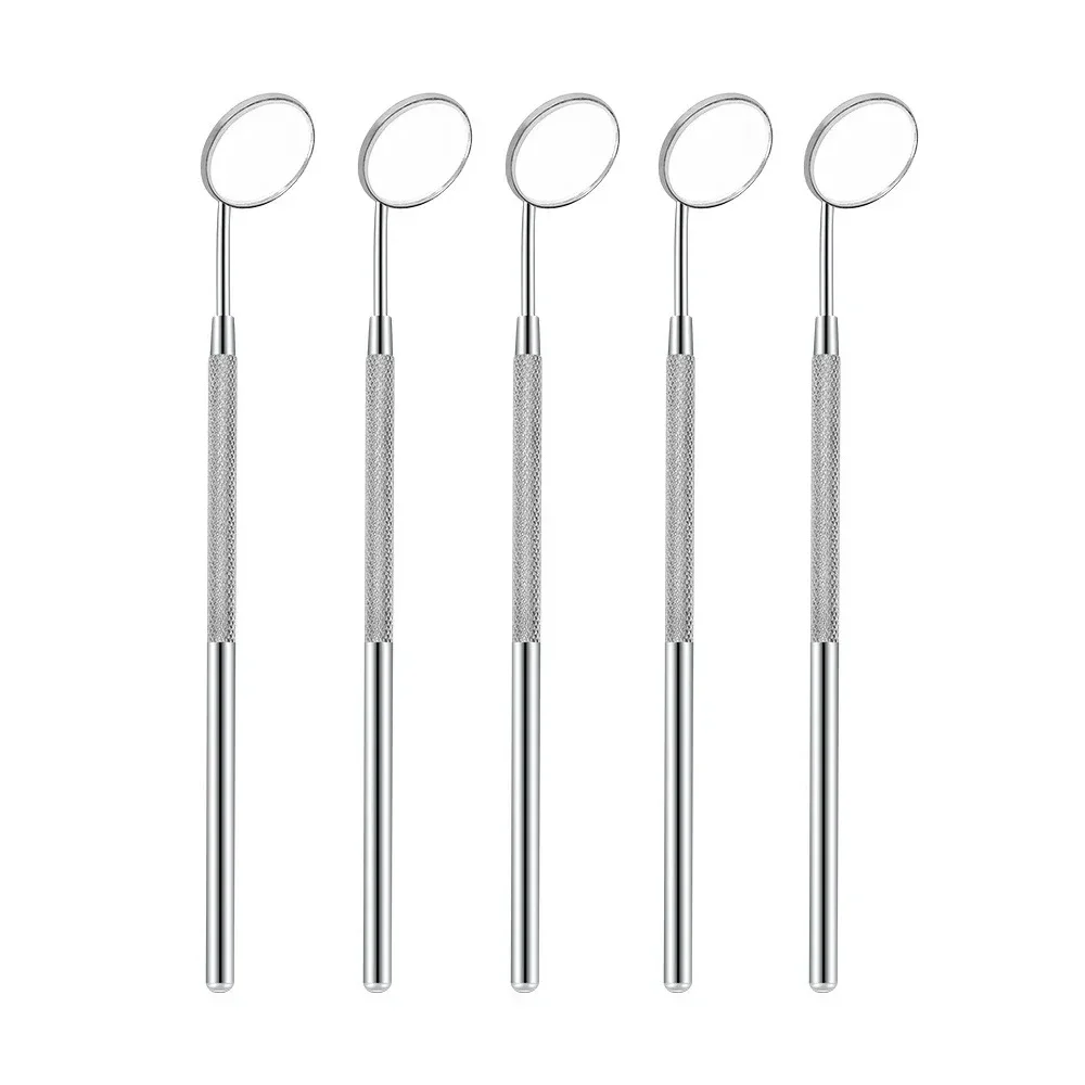 Dental Mirror Probe - 5 個ステンレス鋼歯科用口鏡鋼ピンセットエルボプローブ歯科医器具歯のクリーニングホワイトニング歯科