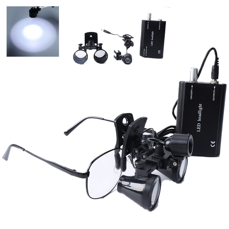 Led Medical Headlight - 2.5x/3.5x歯科用ルーペクリップ双眼拡大鏡3w/5w歯科用ヘッドライトLEDクリップヘッドランプ医療ヘッド調査ランプ