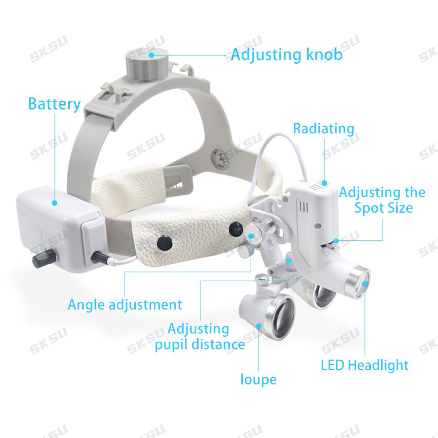 LED 歯科 LED ライトランプ双眼ルーペ輝度スポット調整 - Led Medical Headlight のレビューと価格