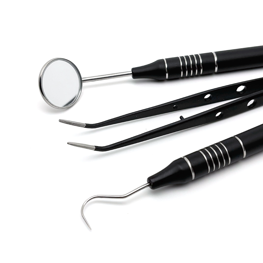 3個セット/キット デンタルミラー ピンセット カーブプロー - Dental Mirror Probe のレビューと価格