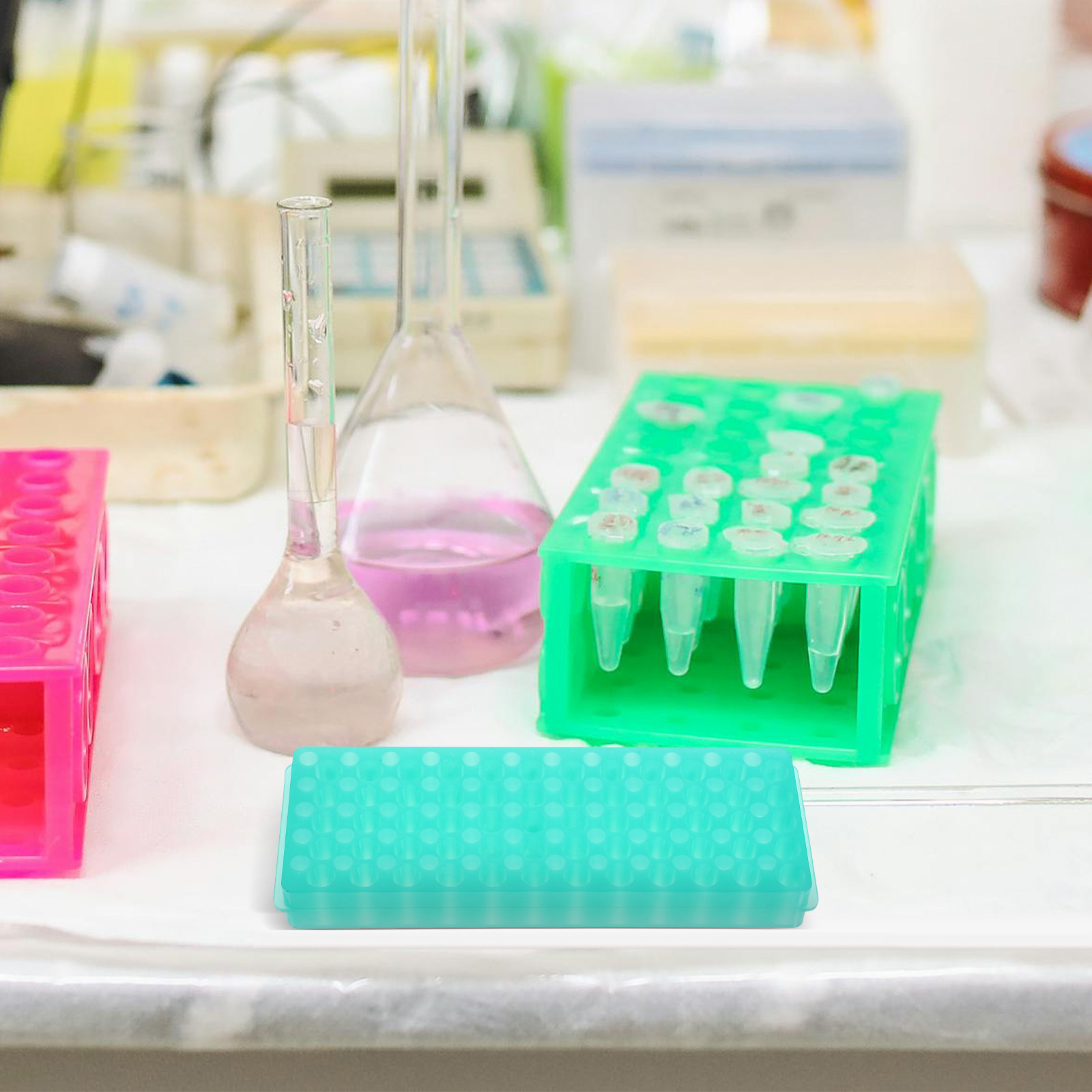 試験管立て2個入り、プラスチック製、ショットグラス用、再利用 - Centrifuge Tube Rack のレビューと価格