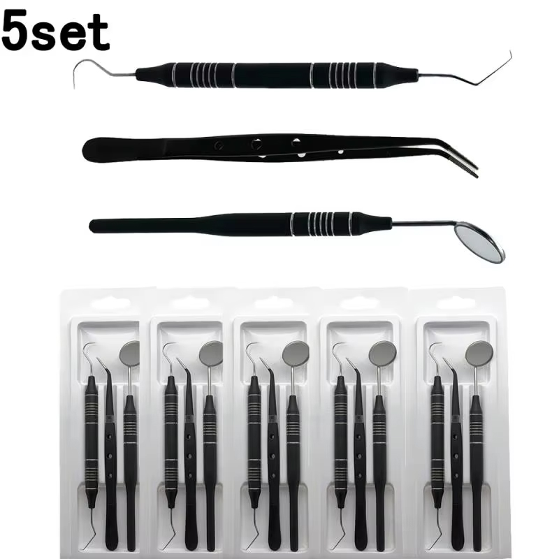 5点セット歯科口腔衛生キット ステンレス製ミラー プローブ  - Dental Mirror Probe のレビューと価格