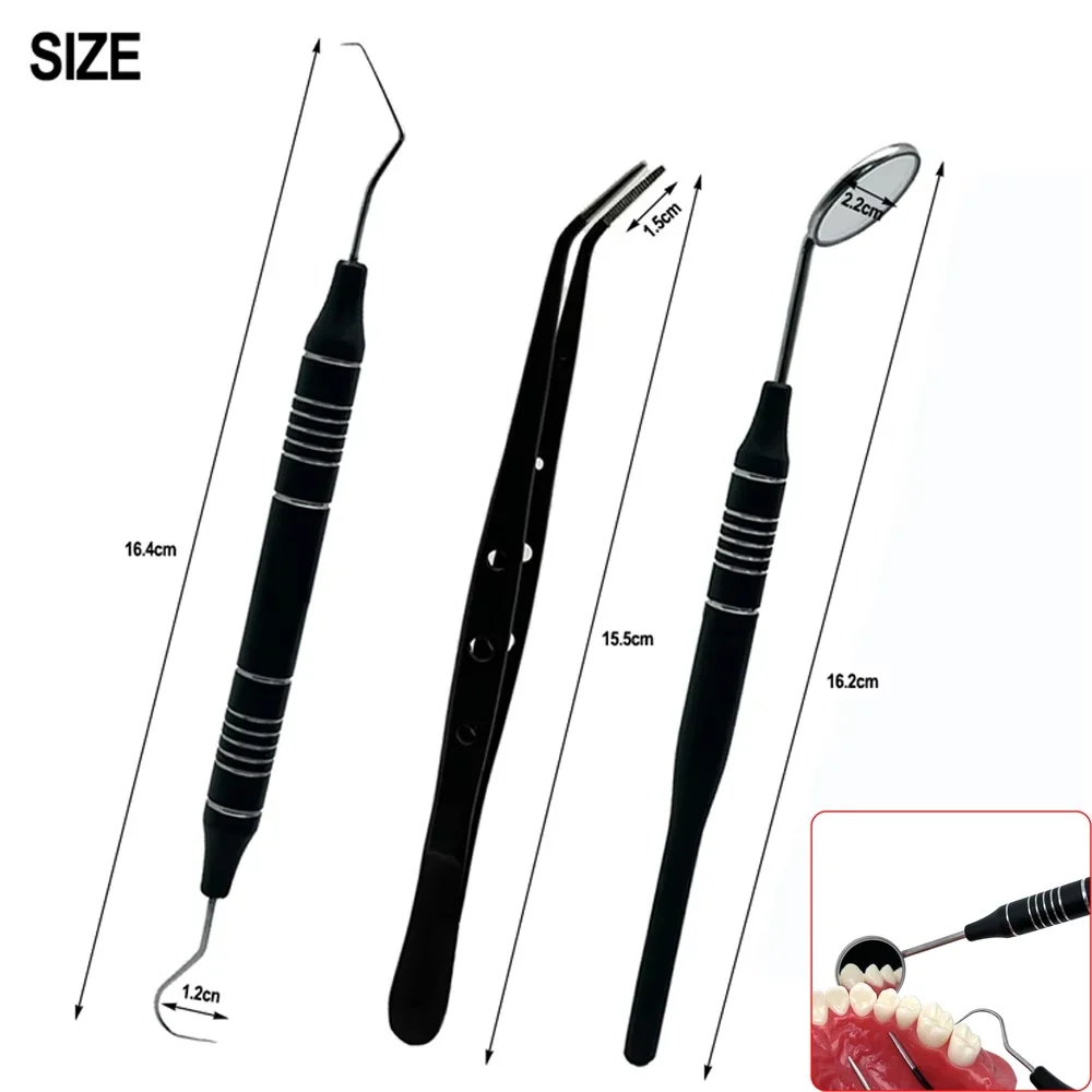 3 セット/5 セット歯科ケア器具キット口鏡ピンセット湾曲し - Dental Mirror Probe のレビューと価格