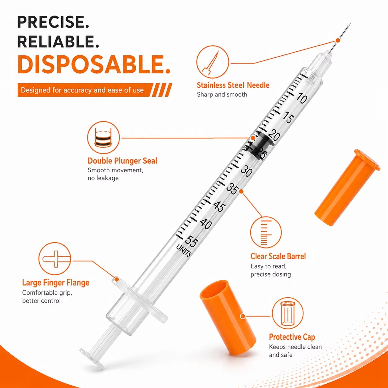100本入り使い捨て注射器。プロ仕様の実験用注射器。滅菌済み - Medical Laboratories のレビューと価格