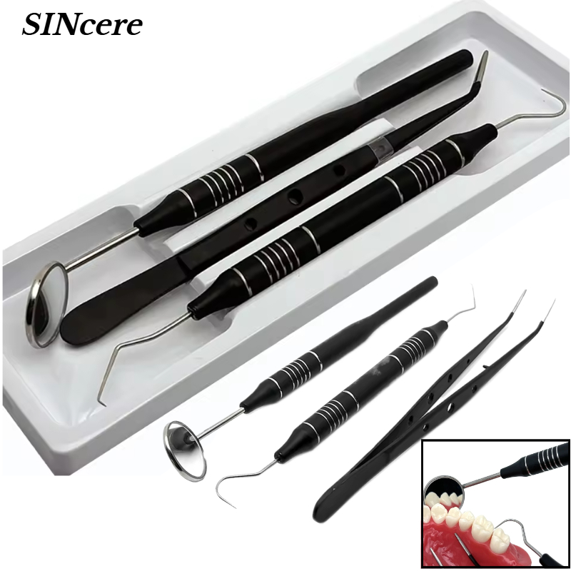 3 ピース/セット歯科ミラーキット口ミラープローブフックピッ - Dental Mirror Probe のレビューと価格