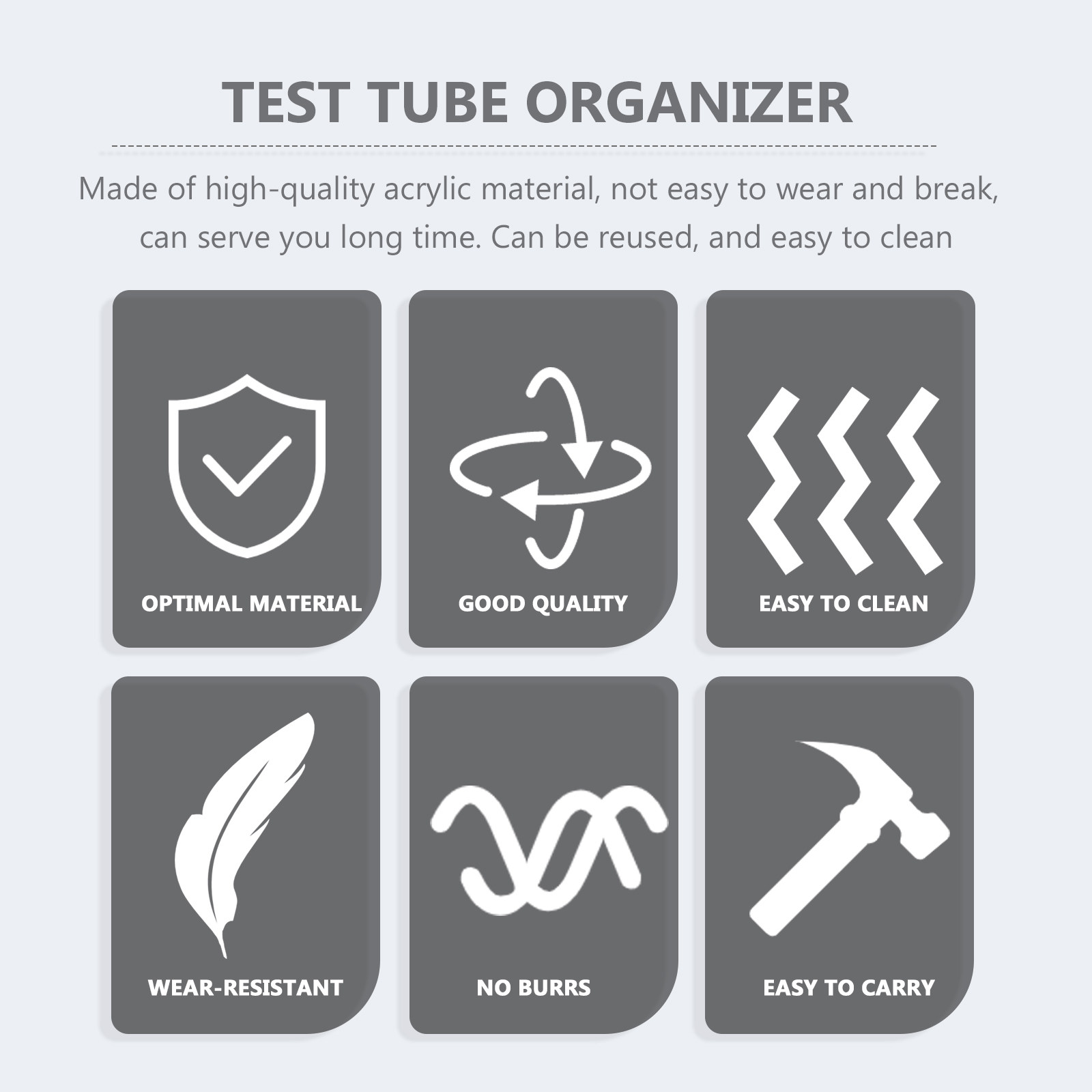 生物学実験室や理科の先生向けの、アクリル製の試験管立て。2段 - Centrifuge Tube Rack のレビューと価格